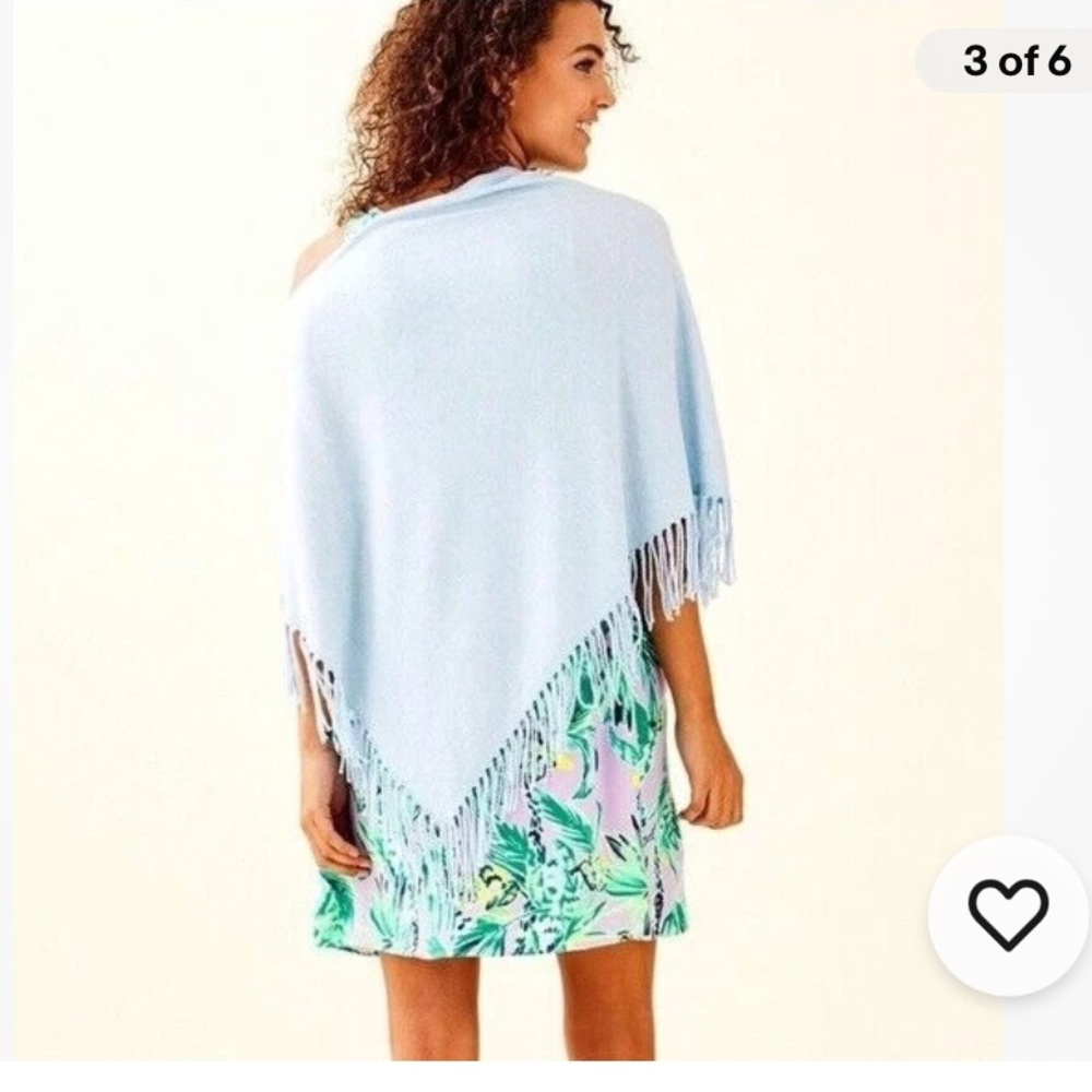 NWT Lilly Pulitzer Lanai Wrap in Heathered Boho Blue One Size - Picture 3 of 8